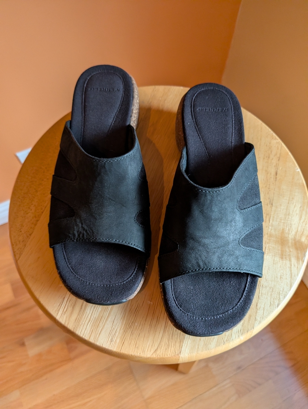 MERRELL Sundial Black Slip-On Suede Slide Sandals SIZE 8